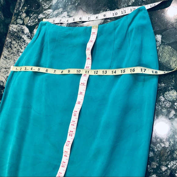 Vintage Ellen Tracy Silk Pencil Cut Lined Skirt Size 8 - Picture 10 of 12